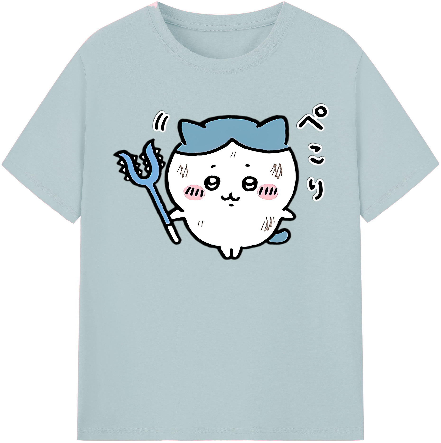 （画像用） ちいかわ ハチワレ Chii-kawa hachiware 綿100％半袖Tシャツ（フロントプリント）